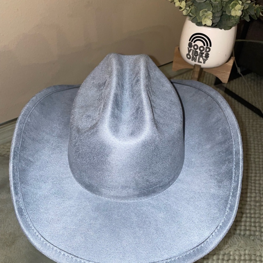 Stylish light blue gray Cowboy Hat